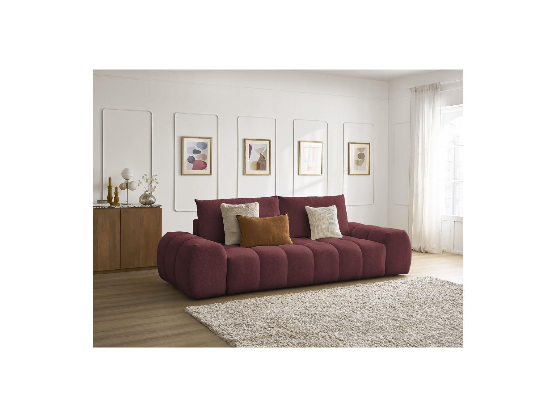 Everest - Fixed 3-Seater Straight Sofa - Flecked Fabric - 2 Cushions