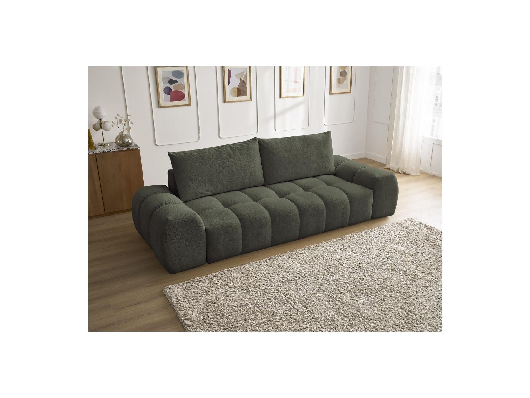 Everest - Fixed 3-Seater Straight Sofa - Flecked Fabric - 2 Cushions