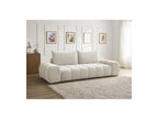 Everest - Canapé Droit Fixe 3 Places - Tissu Texturé - 2 Coussins