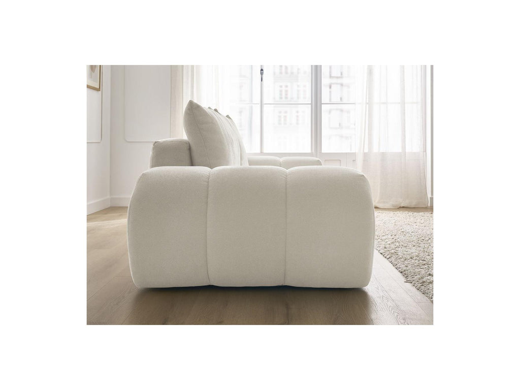 Everest - Canapé Droit Fixe 3 Places - Tissu Texturé - 2 Coussins