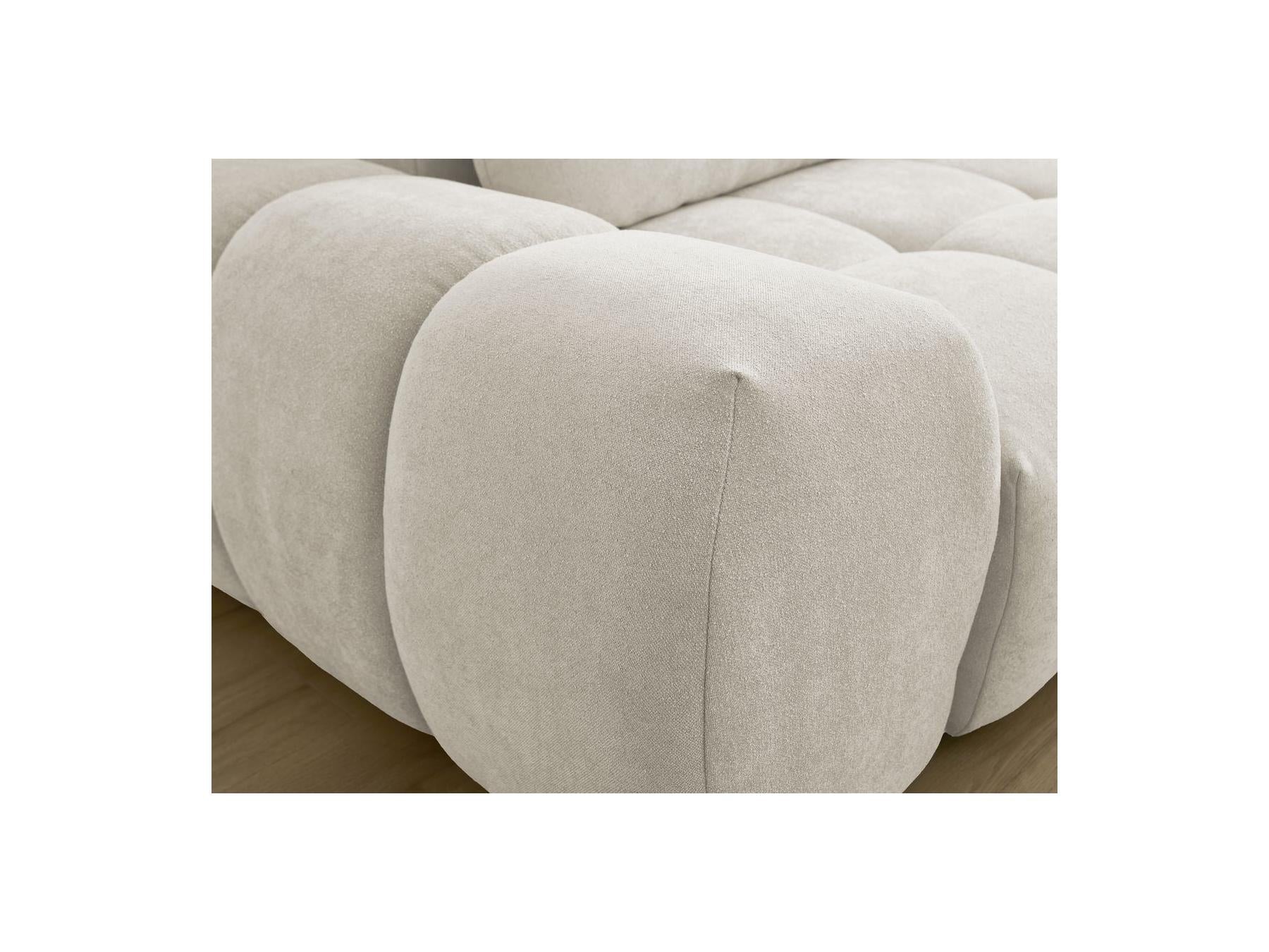 Everest - Canapé Droit Fixe 3 Places - Tissu Texturé - 2 Coussins