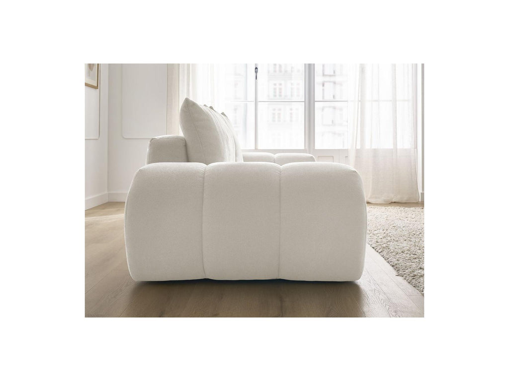 Everest - Canapé Droit Fixe 3 Places - Tissu Texturé - 2 Coussins