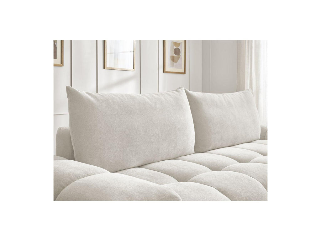 Everest - Canapé Droit Fixe 3 Places - Tissu Texturé - 2 Coussins