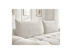 Everest - Canapé Droit Fixe 3 Places - Tissu Texturé - 2 Coussins