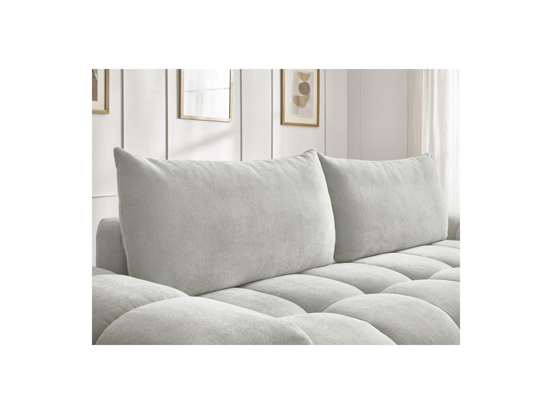 Everest - Canapé Droit Fixe 3 Places - Tissu Texturé - 2 Coussins