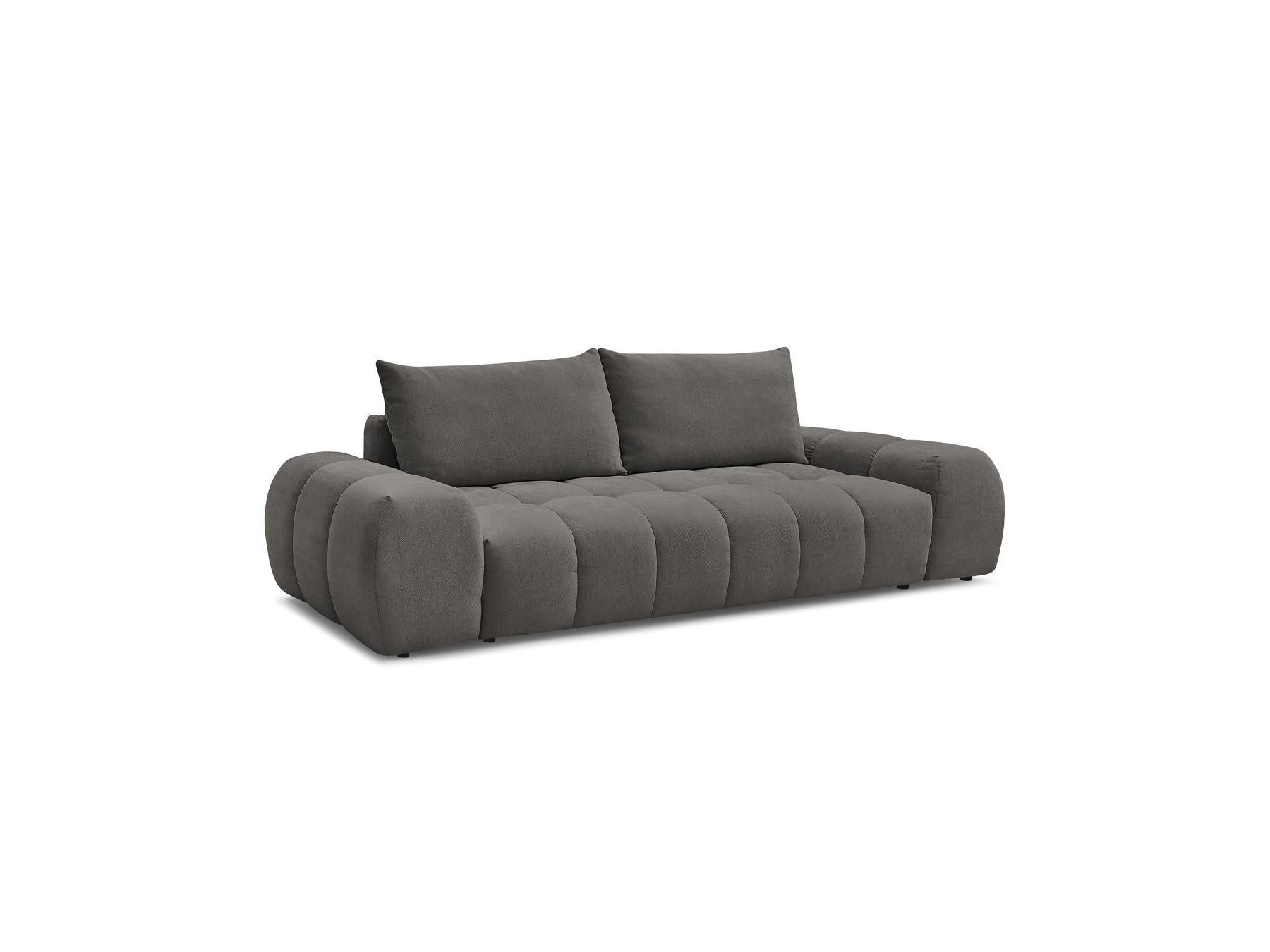Everest - Canapé Droit Fixe 3 Places - Tissu Texturé - 2 Coussins