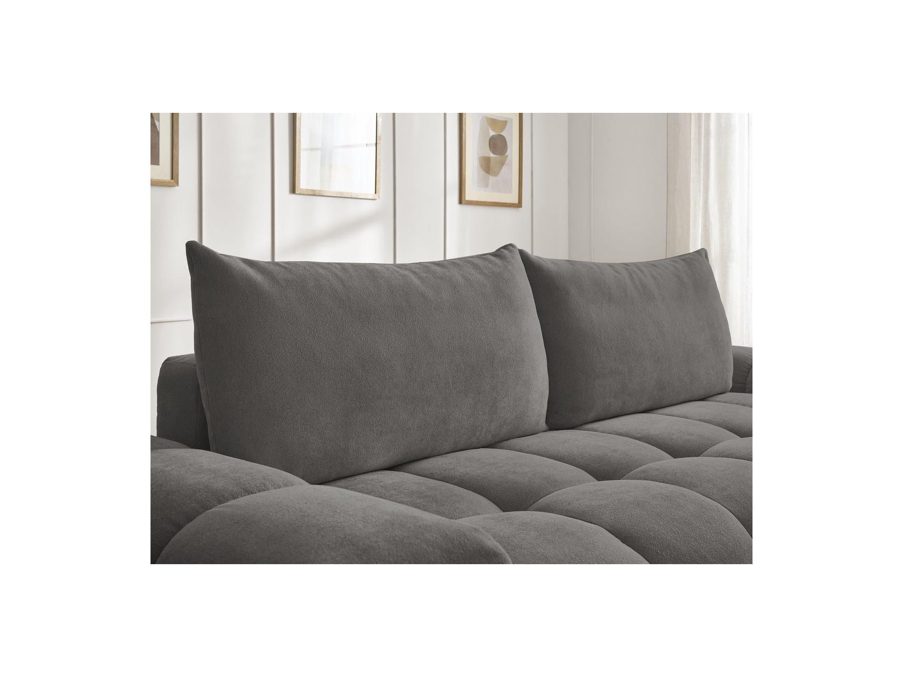 Everest - Canapé Droit Fixe 3 Places - Tissu Texturé - 2 Coussins