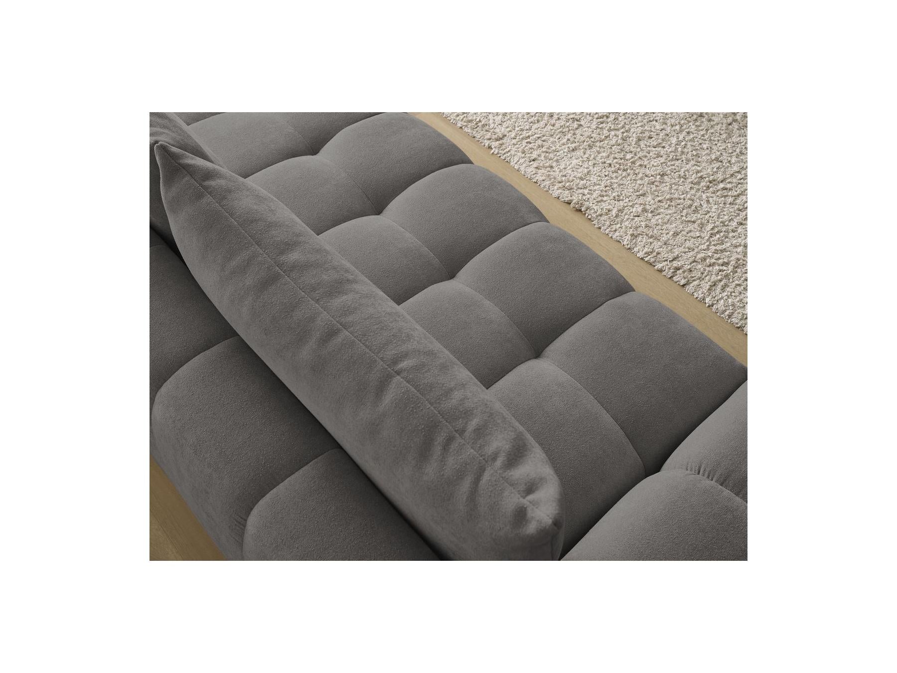 Everest - Canapé Droit Fixe 3 Places - Tissu Texturé - 2 Coussins