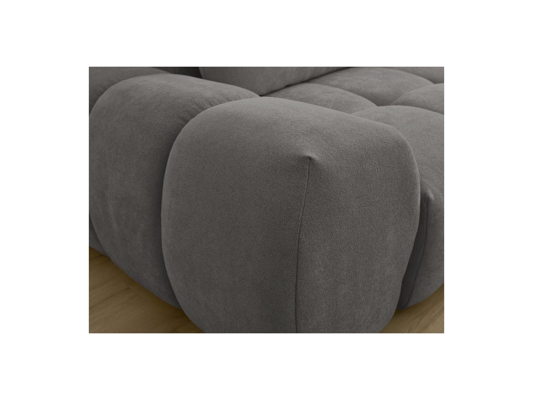Everest - Canapé Droit Fixe 3 Places - Tissu Texturé - 2 Coussins