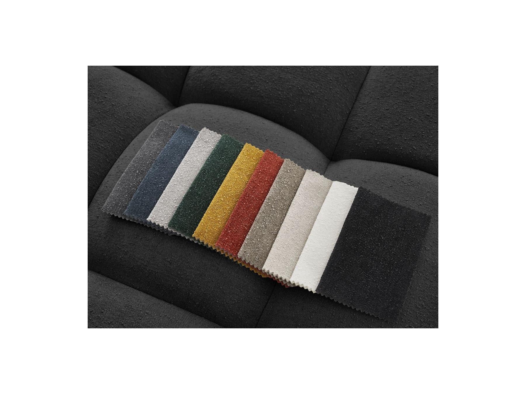 Everest - Canapé Droit Fixe 3 Places - Tissu Texturé - 2 Coussins
