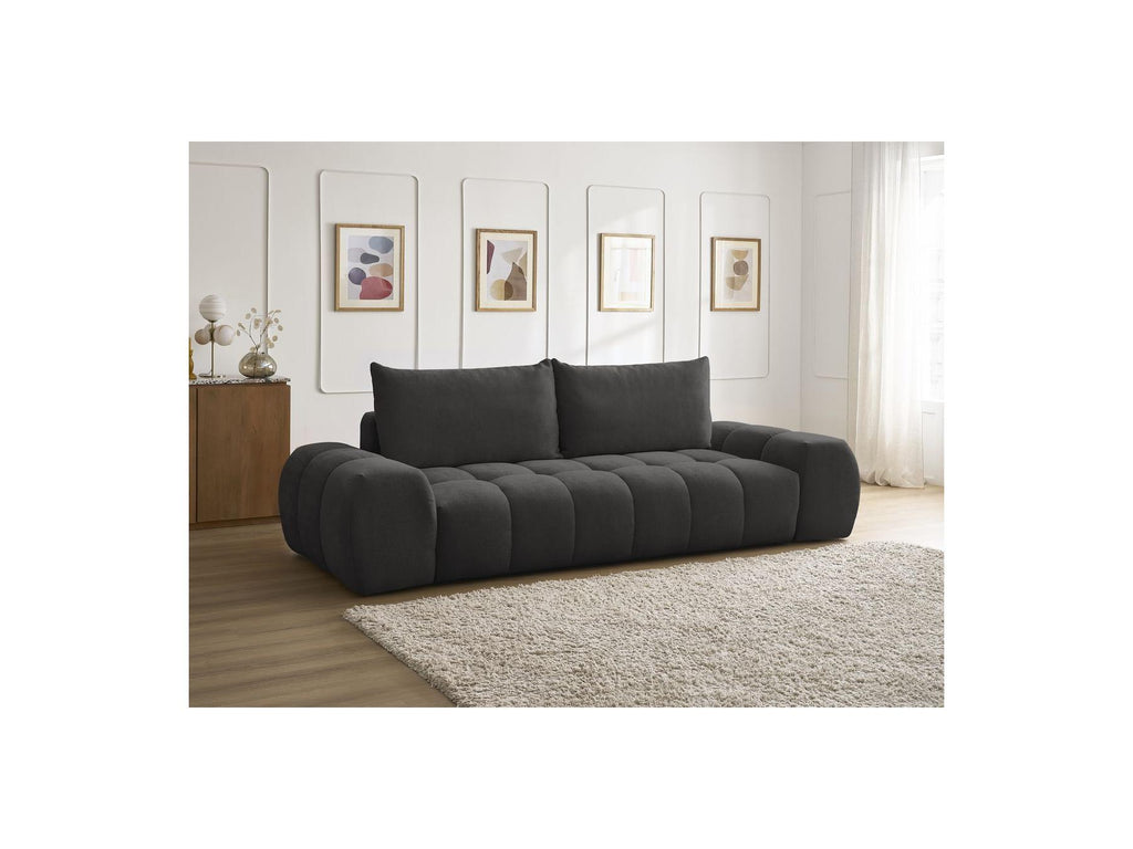 Everest - Canapé Droit Fixe 3 Places - Tissu Texturé - 2 Coussins