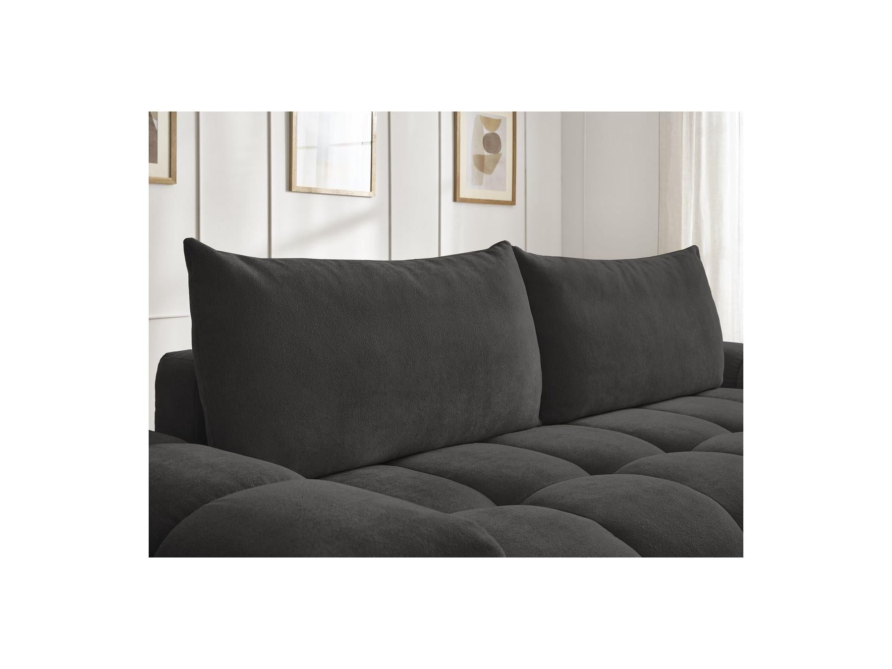 Everest - Canapé Droit Fixe 3 Places - Tissu Texturé - 2 Coussins