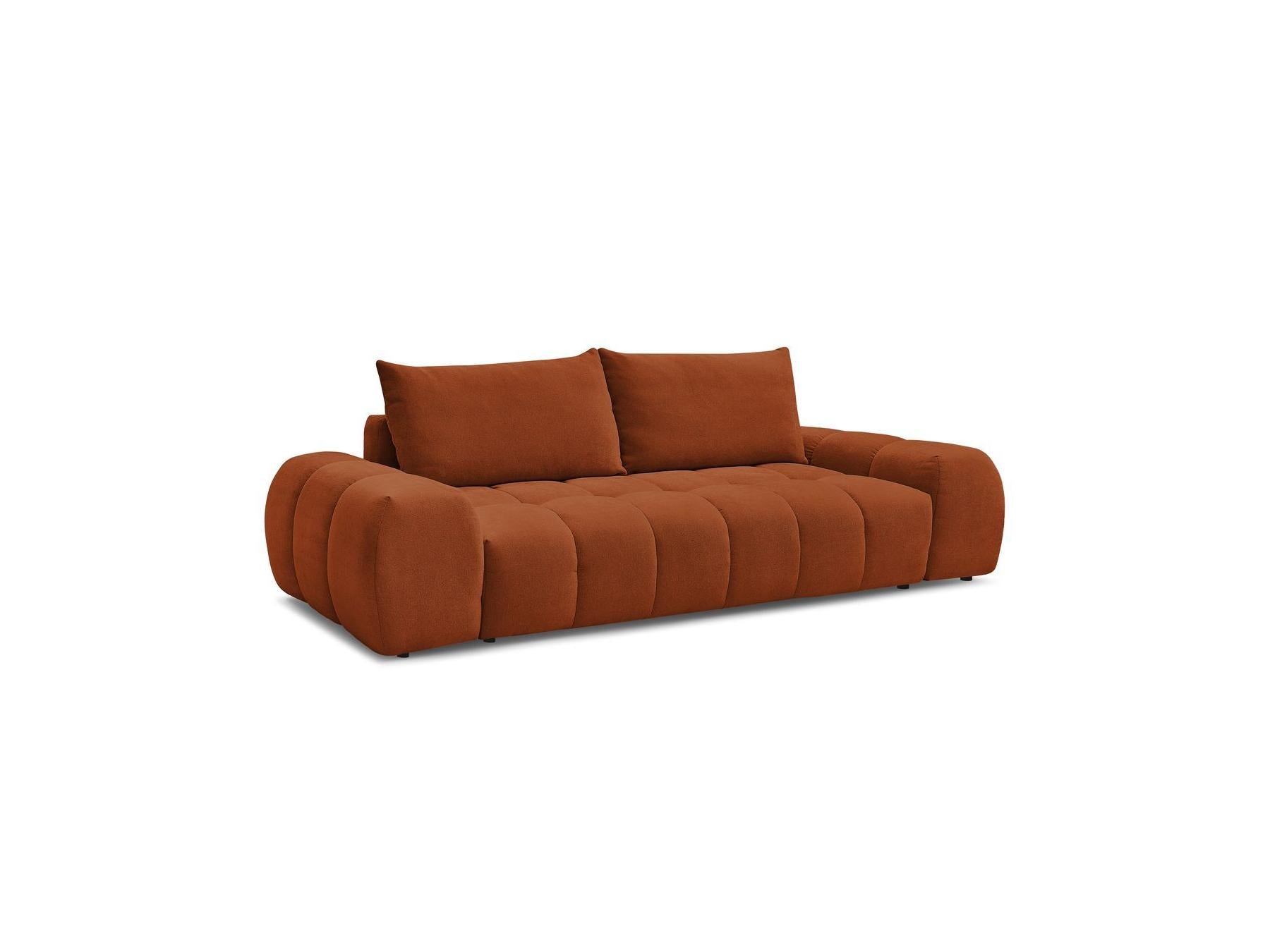 Everest - Canapé Droit Fixe 3 Places - Tissu Texturé - 2 Coussins