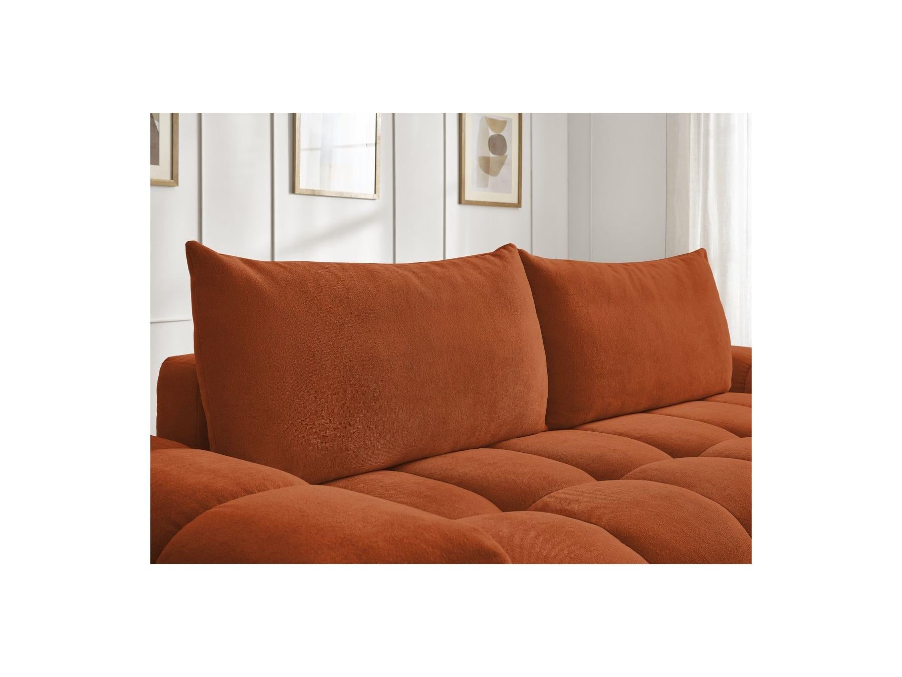 Everest - Canapé Droit Fixe 3 Places - Tissu Texturé - 2 Coussins