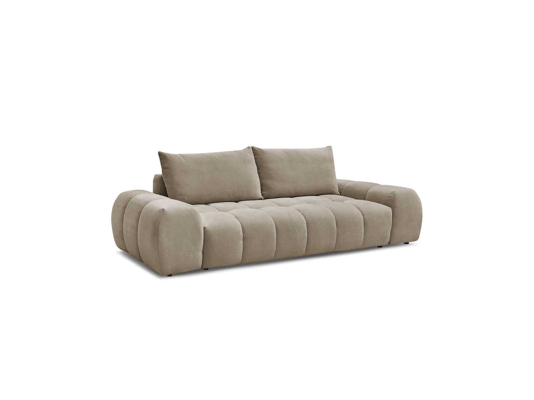 Everest - Canapé Droit Fixe 3 Places - Tissu Texturé - 2 Coussins