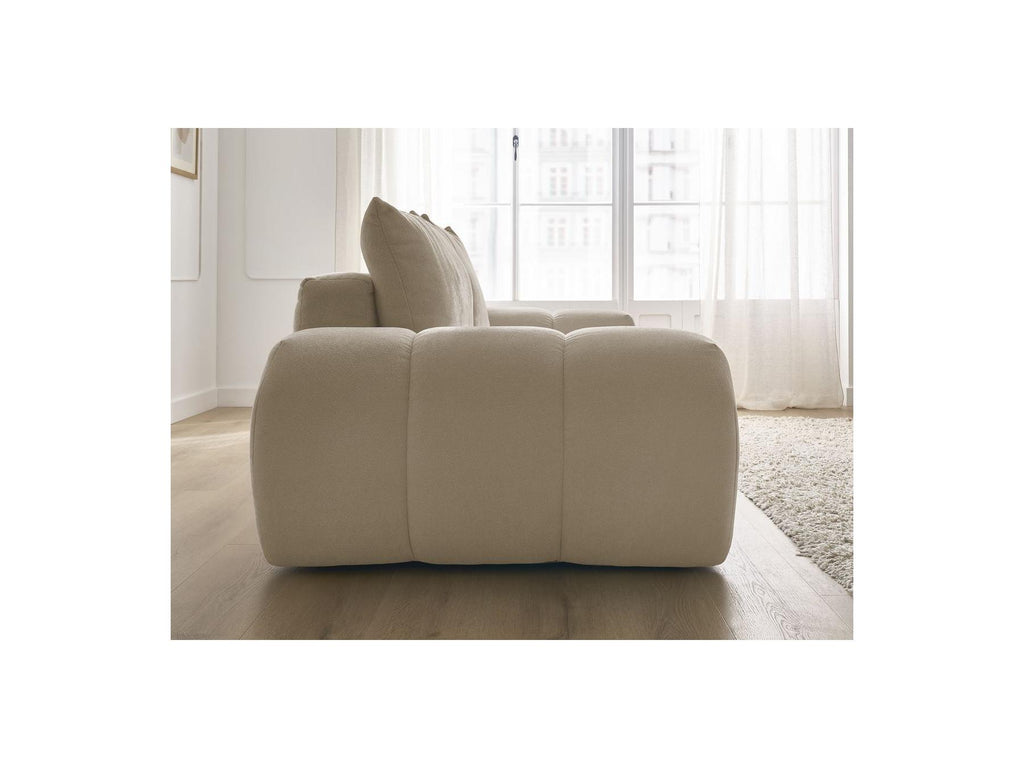 Everest - Canapé Droit Fixe 3 Places - Tissu Texturé - 2 Coussins
