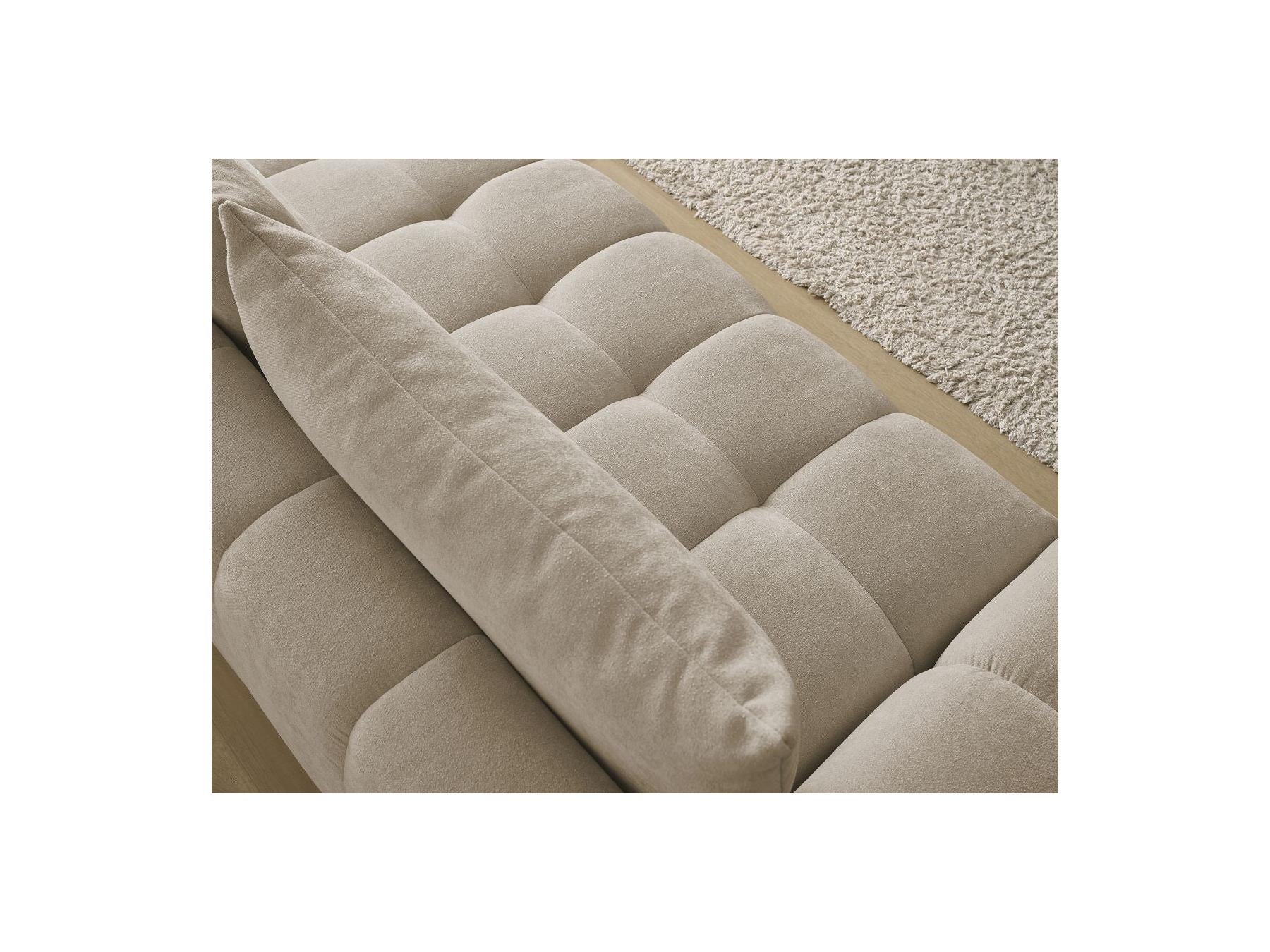 Everest - Canapé Droit Fixe 3 Places - Tissu Texturé - 2 Coussins