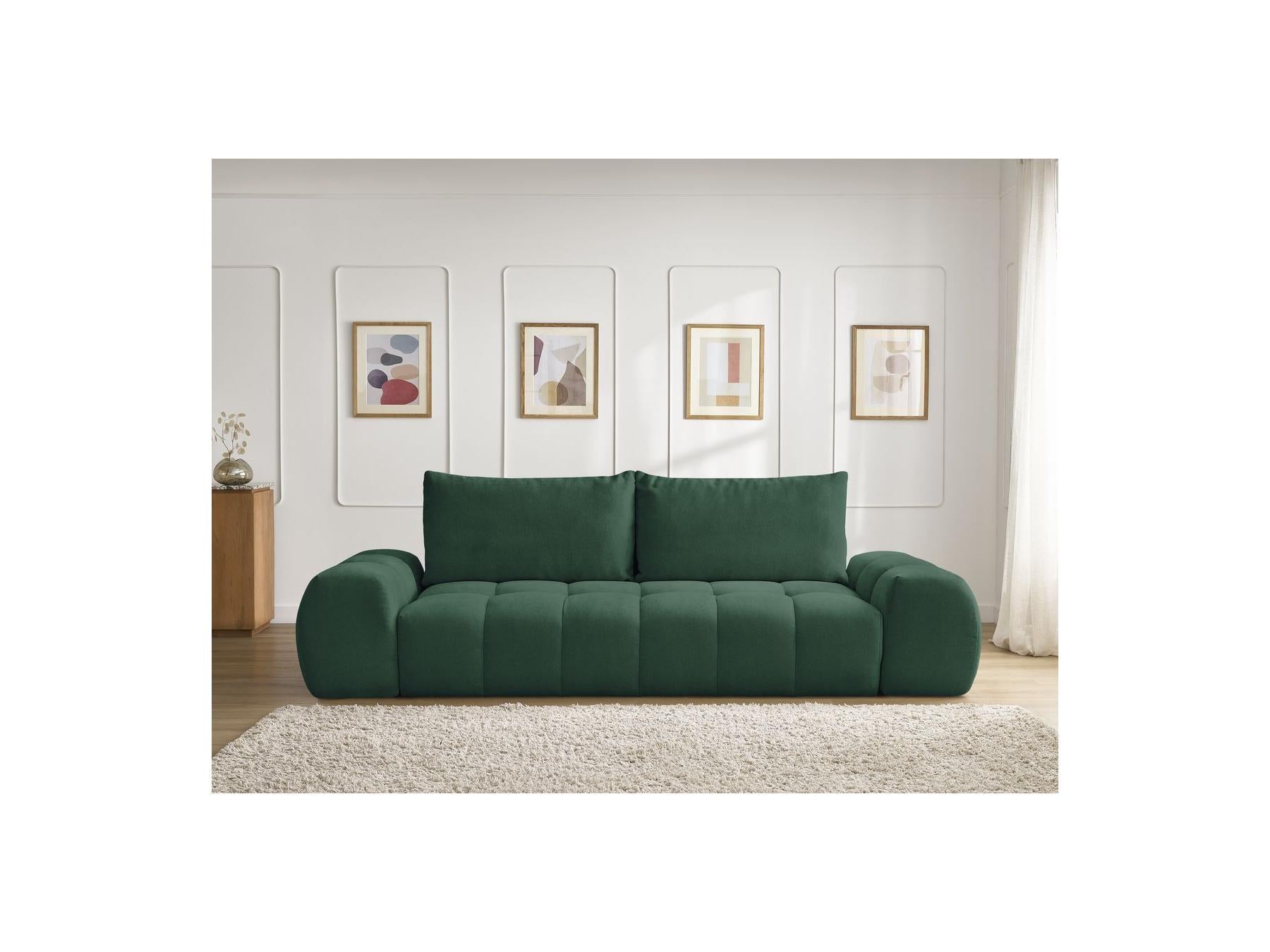 Everest - Canapé Droit Fixe 3 Places - Tissu Texturé - 2 Coussins