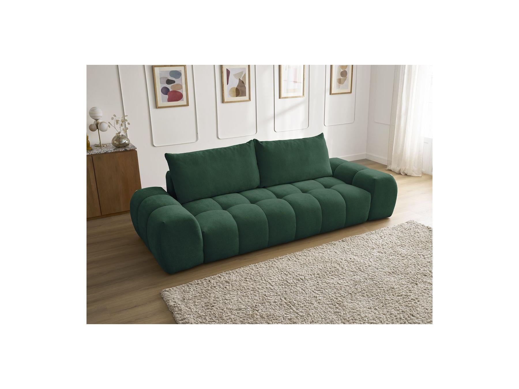 Everest - Canapé Droit Fixe 3 Places - Tissu Texturé - 2 Coussins