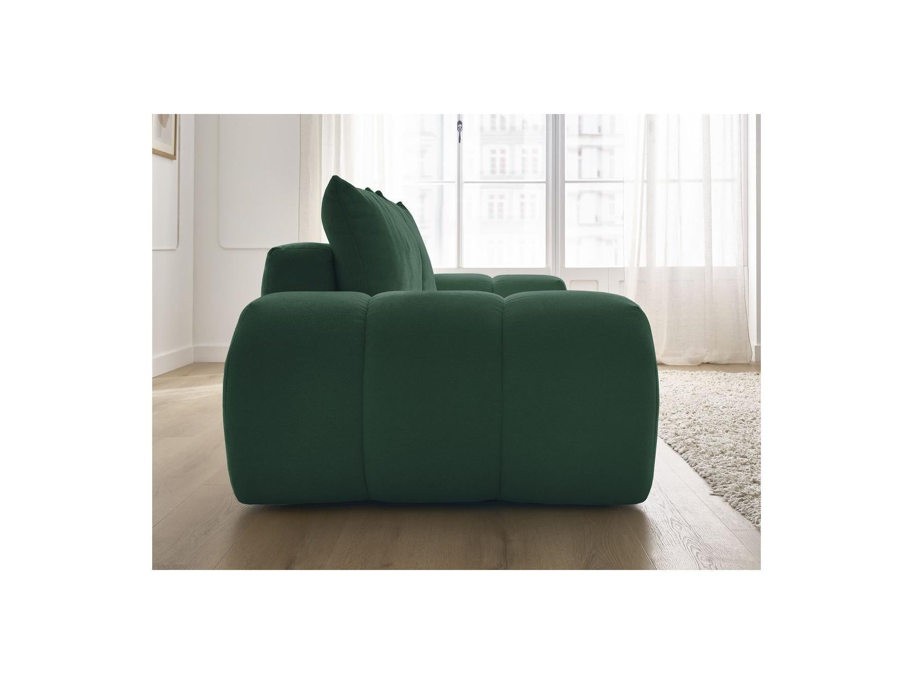 Everest - Canapé Droit Fixe 3 Places - Tissu Texturé - 2 Coussins