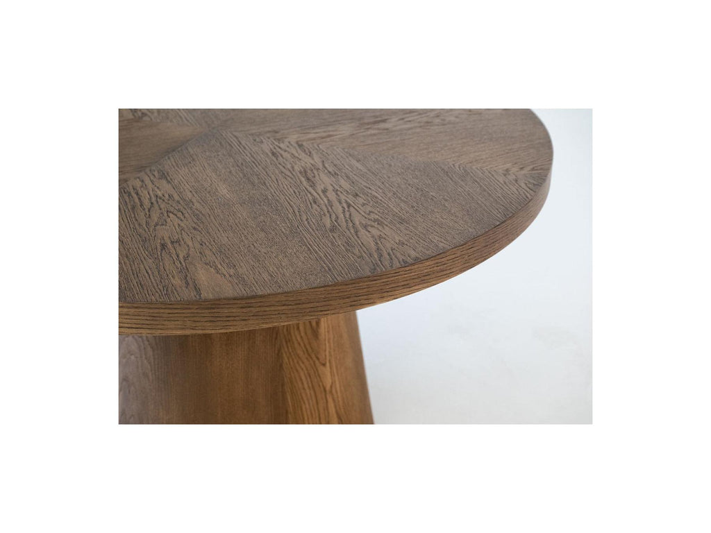 Sugiton - Table À Manger Ronde Extensible 130 À 180 Cm Placage Chêne Massif