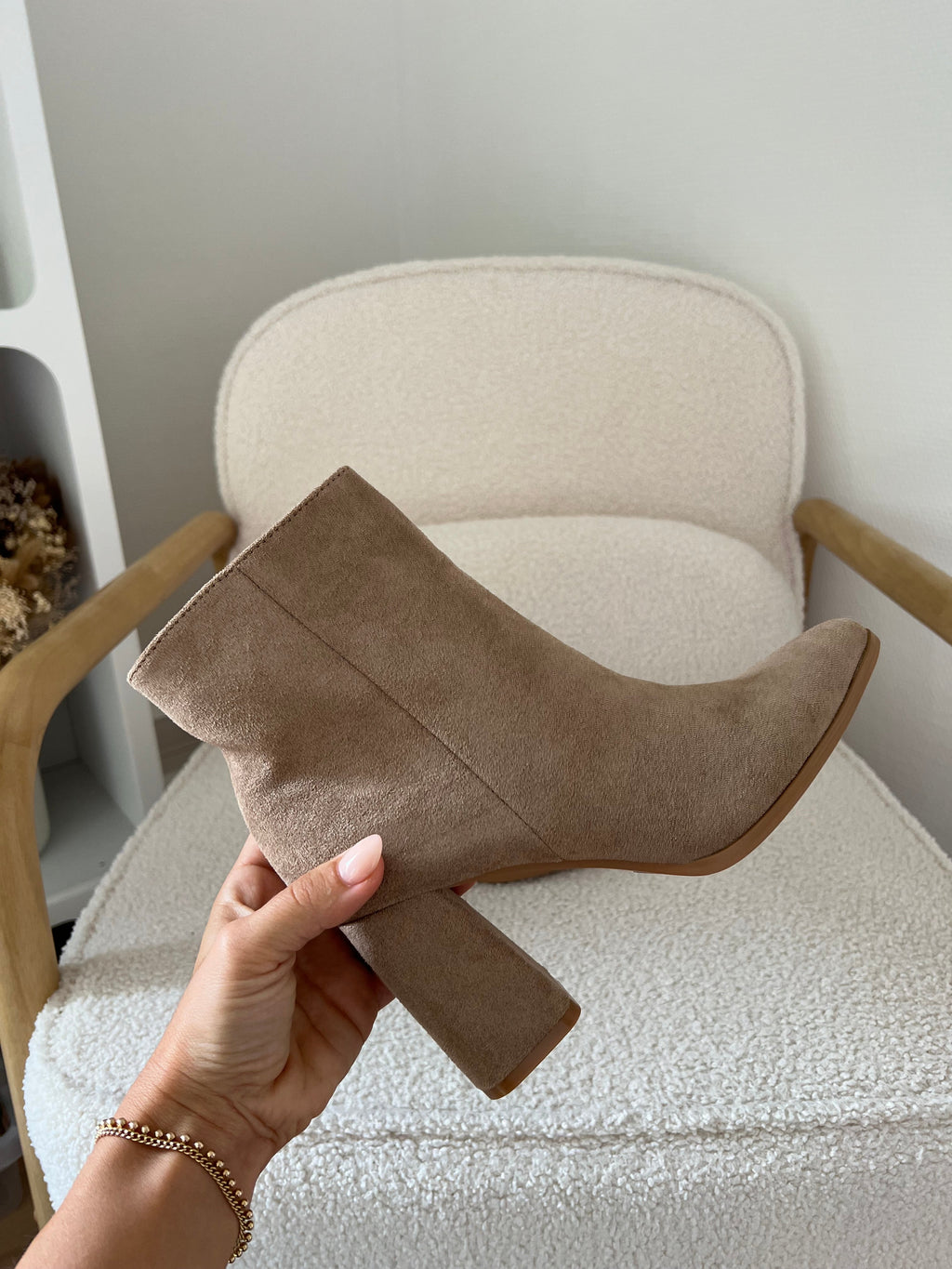 Mia Beige Suede Ankle Boots