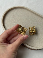 Pendientes Givenchy Vintage - Eslabones Trenzados Dorados