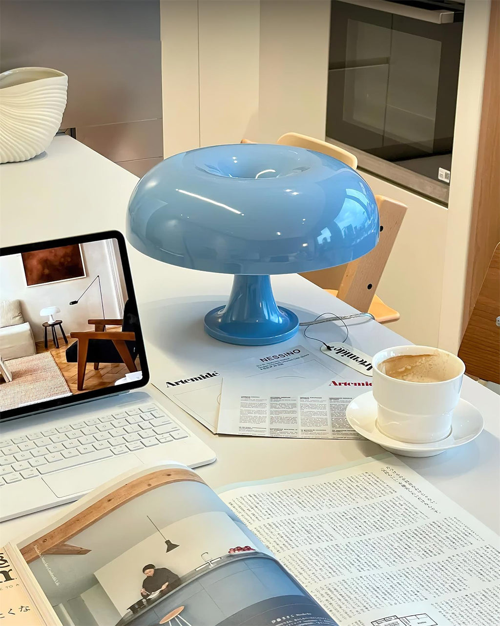 Lampe À Poser - Nessino - Bleu Ciel