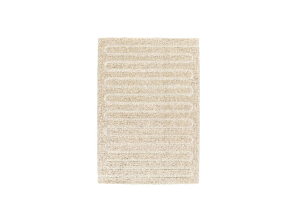 Cyrello - Tapis Poils Longs - Motif Graphique - Beige