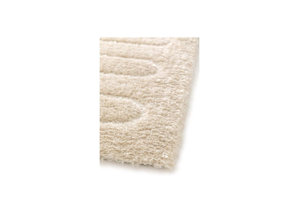 Cyrello - Tapis Poils Longs - Motif Graphique - Beige