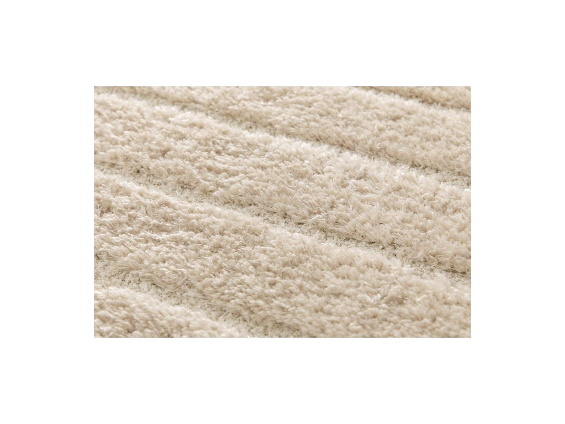 Cyrello - Tapis Poils Longs - Motif Graphique - Beige