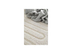 Cyrello - Tapis Poils Longs - Motif Graphique - Ecru