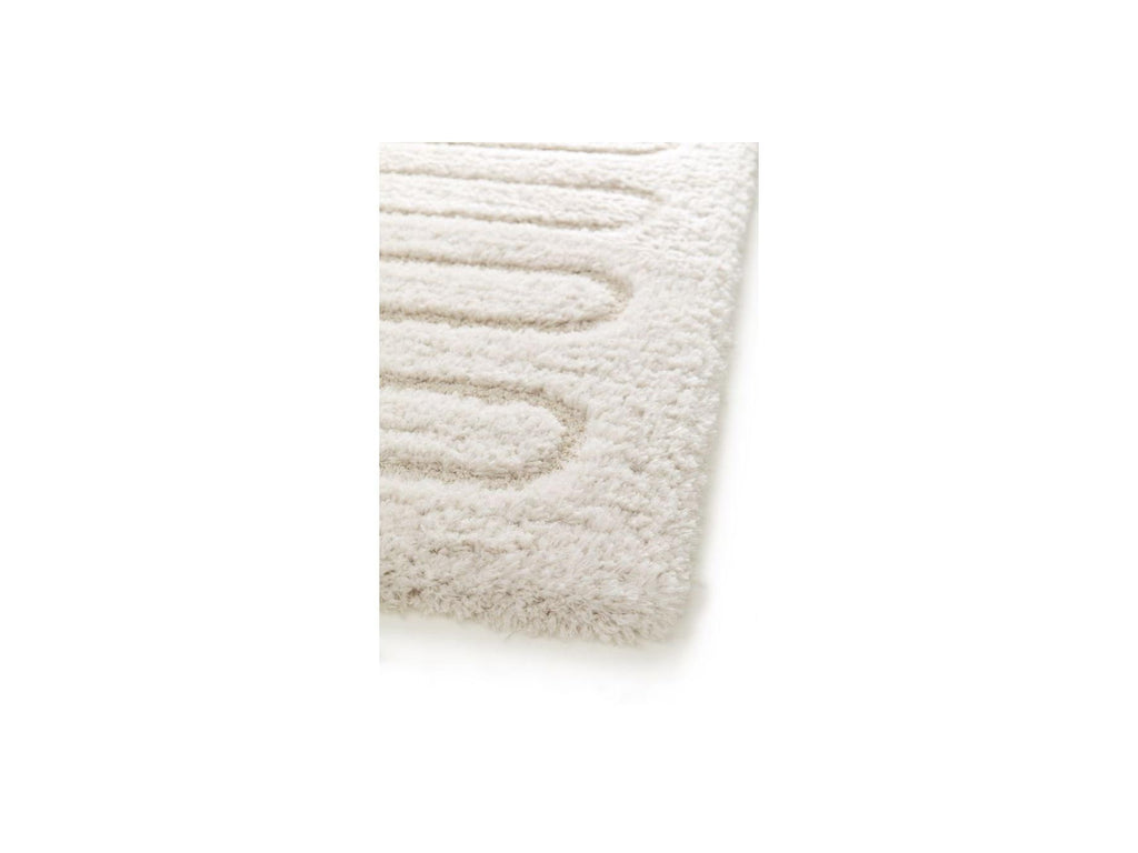 Cyrello - Tapis Poils Longs - Motif Graphique - Ecru