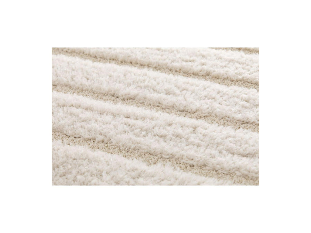 Cyrello - Tapis Poils Longs - Motif Graphique - Ecru