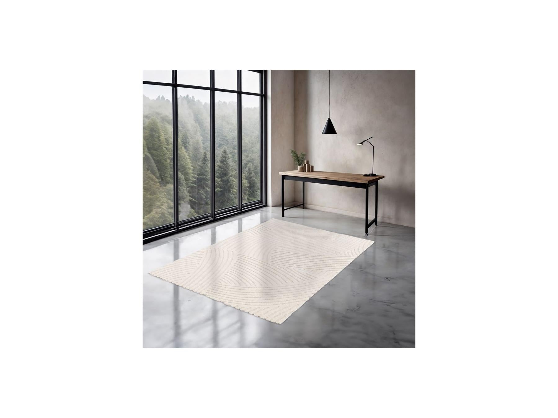 Stan - Short-Pile Rug - Abstract Pattern - Beige
