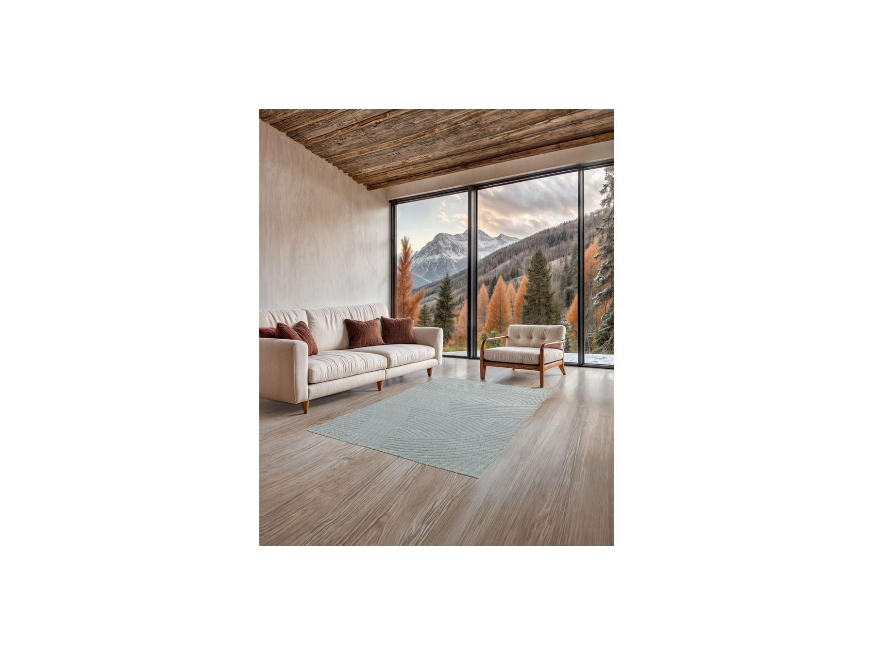 Stan - Tapis Poils Courts - Motif Abstrait - Bleu