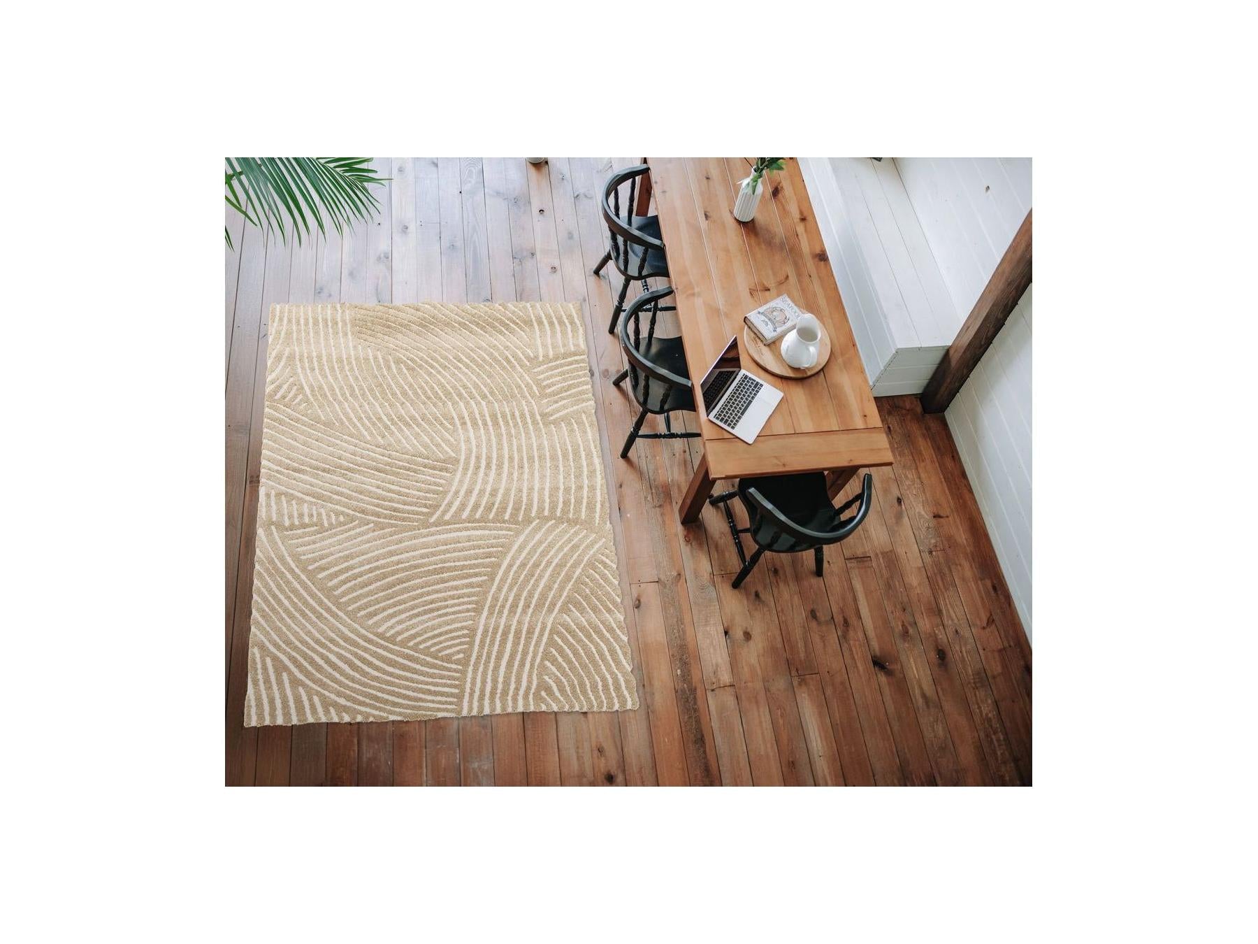 Stan - Tapis Poils Courts - Motif Abstrait - Marron
