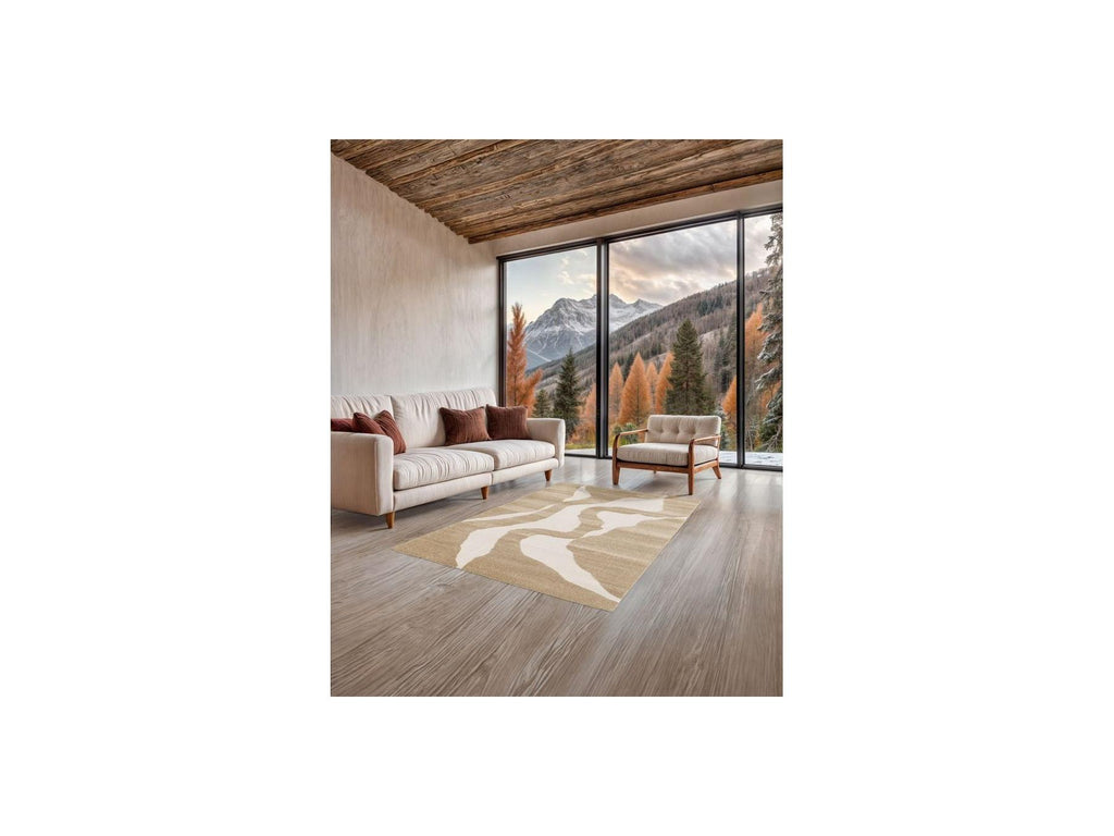 Colas - Tapis Poils Courts - Motif Abstrait - Marron