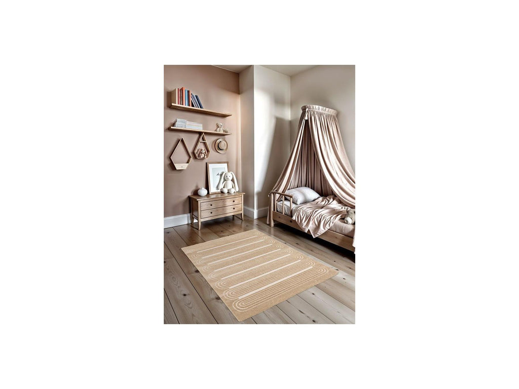 Iago - Tapis Poils Courts - Motif Graphique - Marron