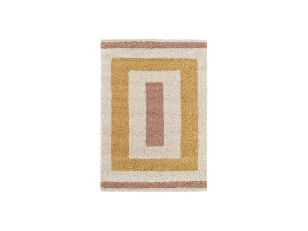 Loan - Tapis Poils Longs - Motif Graphique - Jaune