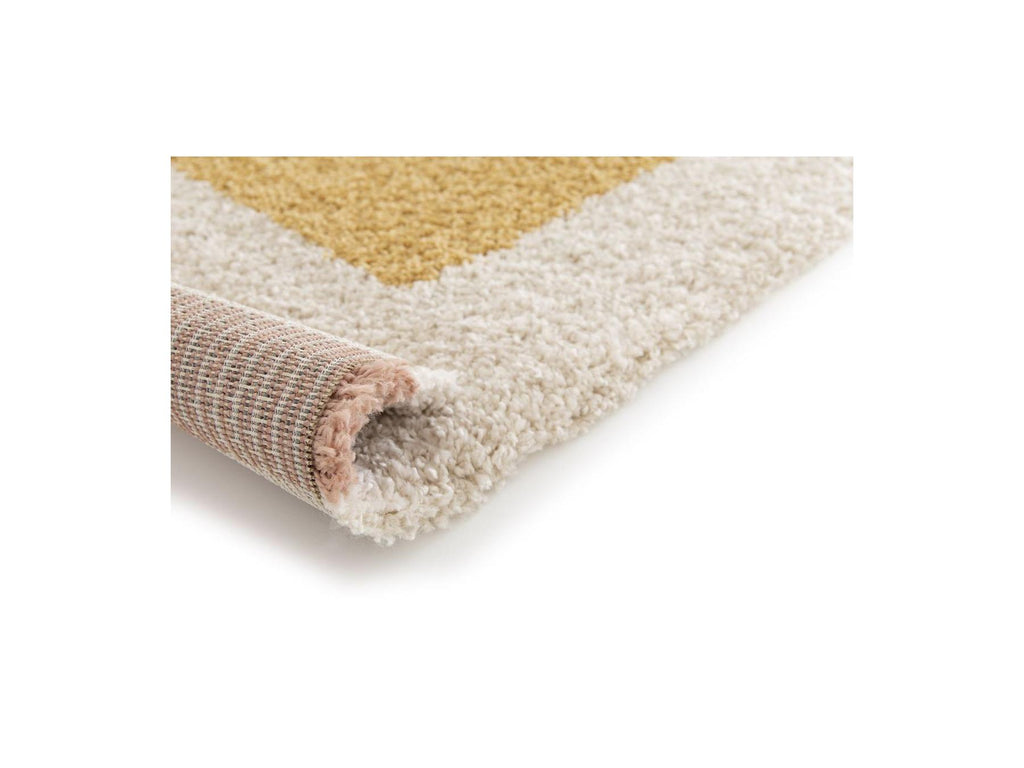 Loan - Tapis Poils Longs - Motif Graphique - Jaune