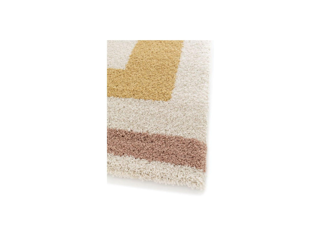 Loan - Tapis Poils Longs - Motif Graphique - Jaune