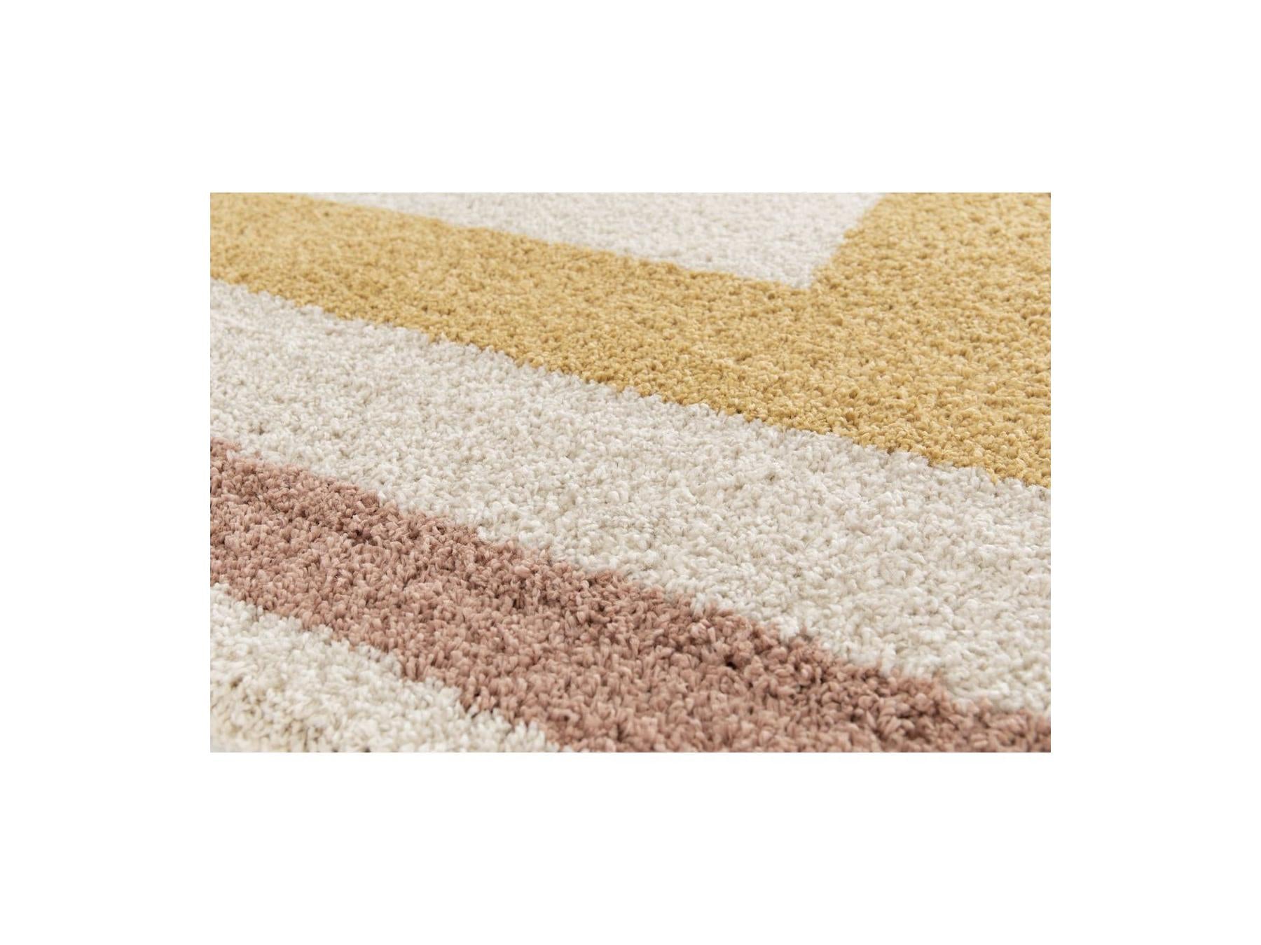 Loan - Tapis Poils Longs - Motif Graphique - Jaune