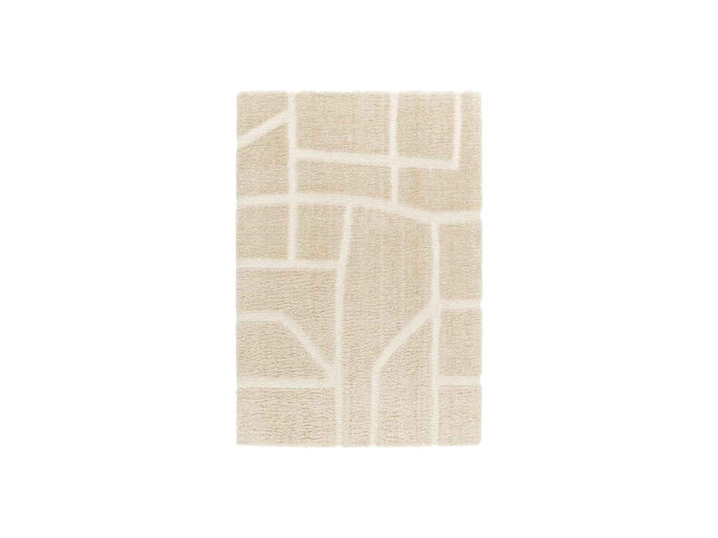 Marina - Alfombra de pelo largo - Motivo gráfico - Beige