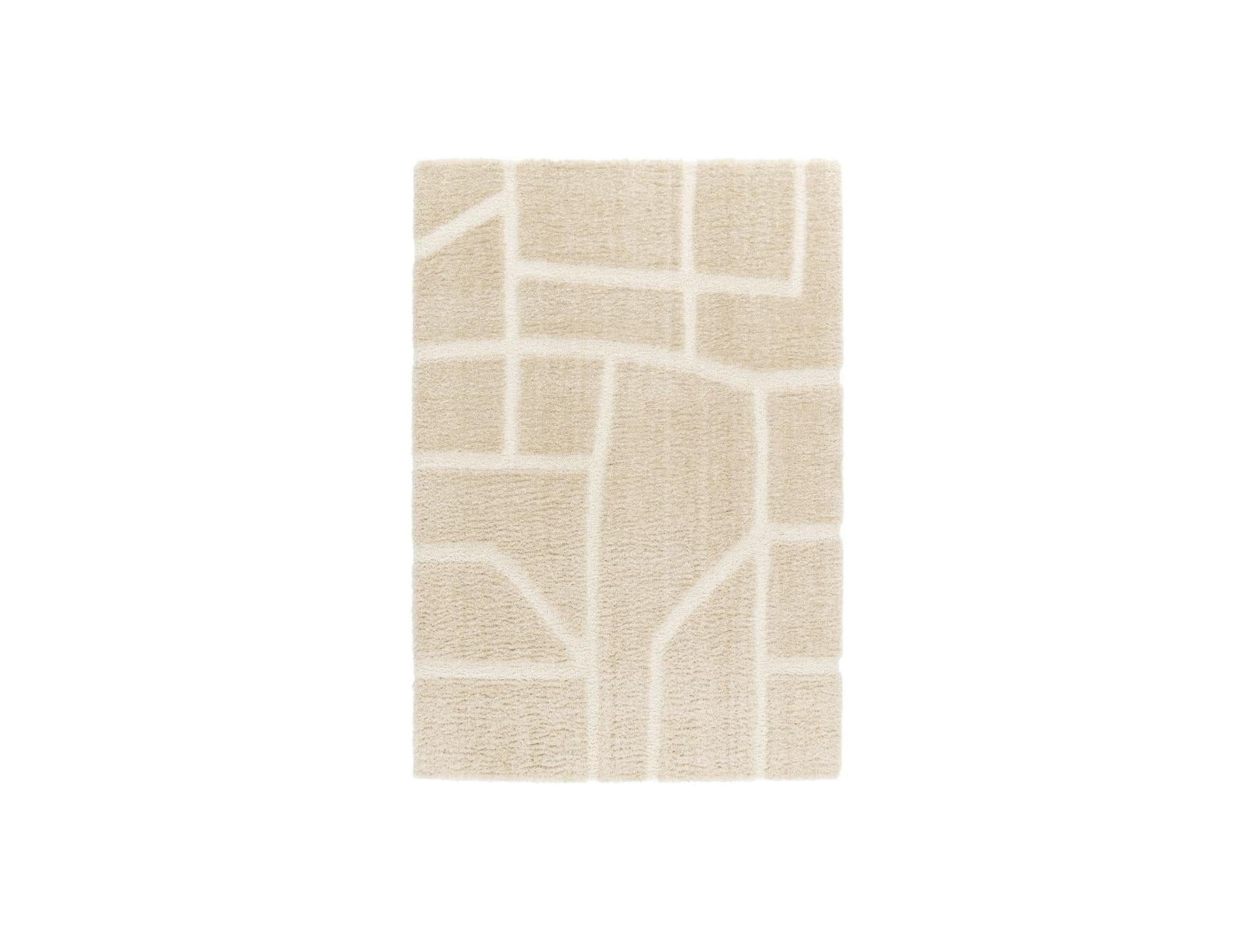 Marina - Alfombra de pelo largo - Motivo gráfico - Beige