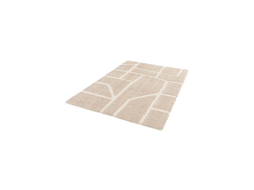 Marina - Alfombra de pelo largo - Motivo gráfico - Beige