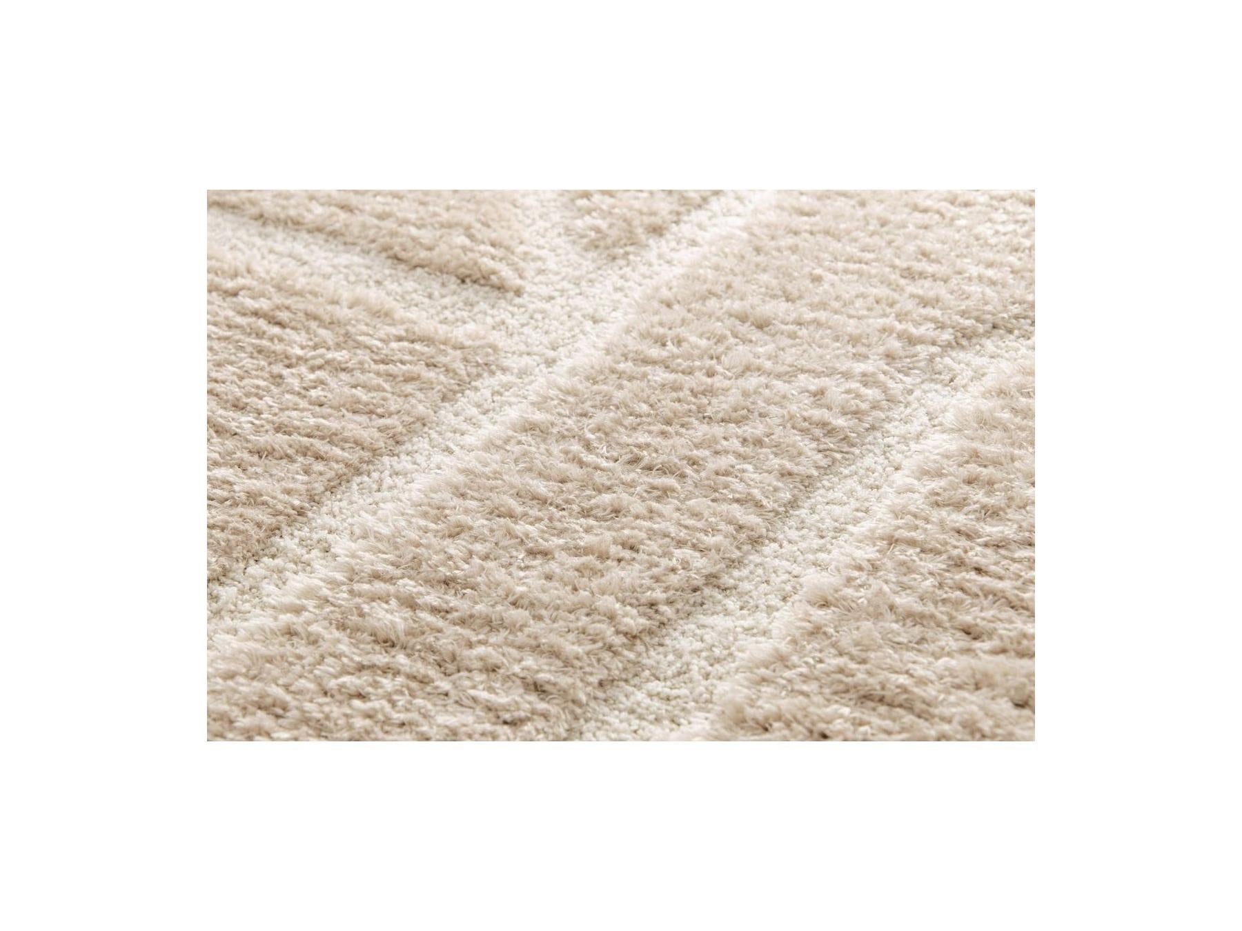 Marina - Alfombra de pelo largo - Motivo gráfico - Beige
