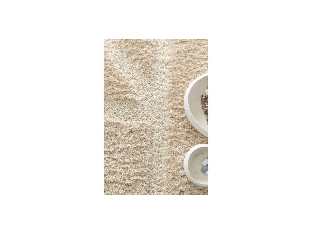 Marina - Alfombra de pelo largo - Motivo gráfico - Beige