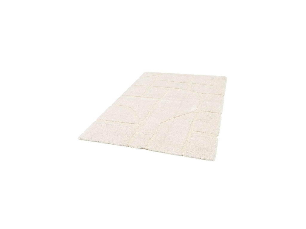 Marina - Tapis Poils Longs - Motif Graphique - Ecru