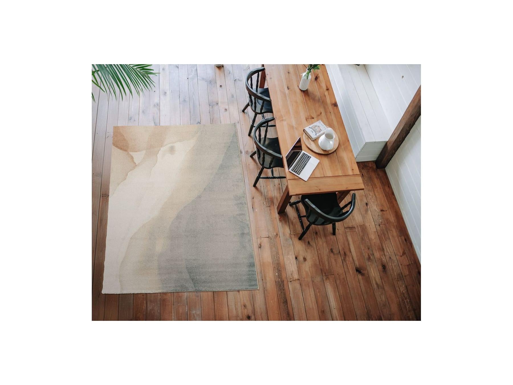 Livio - Tapis Poils Ras - Motif Abstrait - Marron